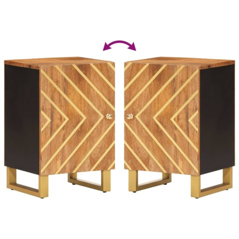 Szafka łazienkowa, brązowo-czarna, 38x33,5x58 cm, drewno mango