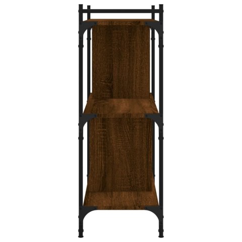 3-poziomowy regał na książki, brązowy dąb, 76x32x88 cm