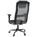 Krzesło biurowe, szaro-czarne, siatka i sztuczna skóra