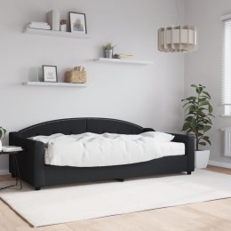 Sofa z materacem do spania, czarna, 100x200 cm, tkanina