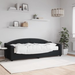Sofa z materacem do spania, czarna, 80x200 cm, tkanina