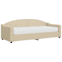 Sofa z materacem do spania, kremowa, 80x200 cm, tkanina