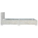 Rama łóżka, szara, naturalny rattan, 140 x 200 cm
