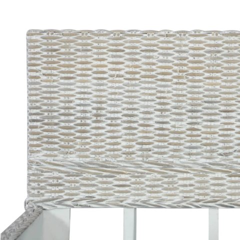 Rama łóżka, szara, naturalny rattan, 140 x 200 cm