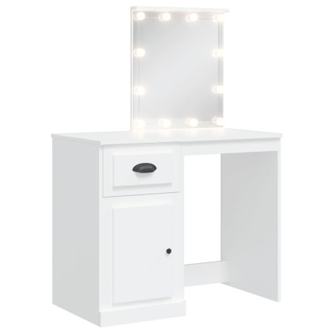 Toaletka z lampkami LED, biała, 90x42x132,5 cm Toaletka z lampkami LED, biała, 90x42x132,5 cm