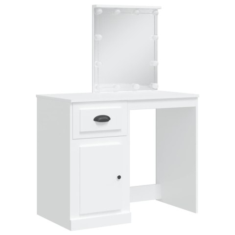 Toaletka z lampkami LED, biała, 90x42x132,5 cm Toaletka z lampkami LED, biała, 90x42x132,5 cm