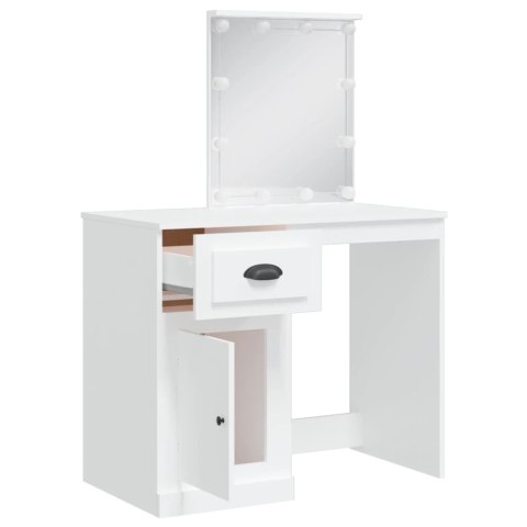 Toaletka z lampkami LED, biała, 90x42x132,5 cm Toaletka z lampkami LED, biała, 90x42x132,5 cm