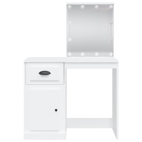 Toaletka z lampkami LED, biała, 90x42x132,5 cm Toaletka z lampkami LED, biała, 90x42x132,5 cm