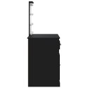 Toaletka z lampkami LED, czarna, 90x42x132,5 cm