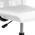 Krzesło biurowe, białe, siatka i sztuczna skóra