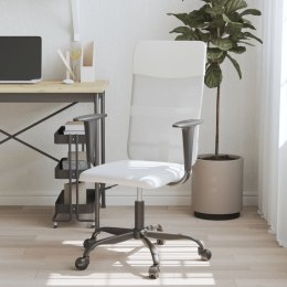 Krzesło biurowe, białe, siatka i sztuczna skóra
