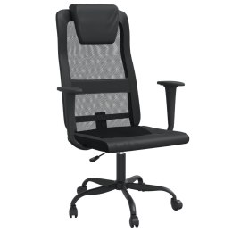 Krzesło biurowe, czarne, siatka i sztuczna skóra
