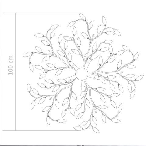 Lampa sufitowa, listki z kryształu akrylowego, 5 żarówek E14