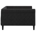 Sofa z funkcją spania, czarna, 100x200 cm, obita aksamitem