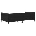 Sofa z funkcją spania, czarna, 100x200 cm, obita aksamitem