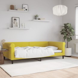 Sofa z funkcją spania, żółta, 100x200 cm, obita aksamitem