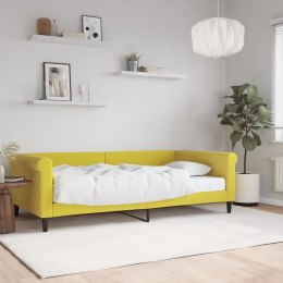 Sofa z materacem do spania, żółta, 100x200 cm, aksamit