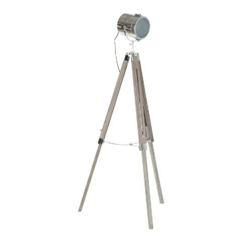 Lampa Stojąca DKD Home Decor Metal Drewno Srebro Jasnobrązowy Tripod (66 x 66 x 142 cm)