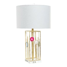 Lampa stołowa DKD Home Decor Biały Poliester Metal Szkło 220 V Złoty 60 W (41 x 41 x 72 cm)