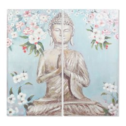 Obraz DKD Home Decor CU-181694 Płótno Budda Orientalny (140 x 3 x 140 cm) (2 pcs)