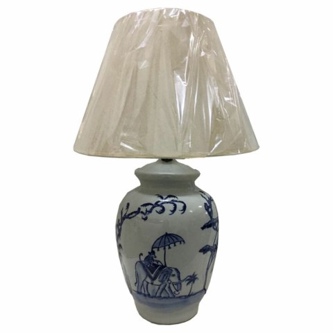 Lampa stołowa DKD Home Decor Niebieski Biały Porcelana Słoń (40 x 40 x 60 cm)