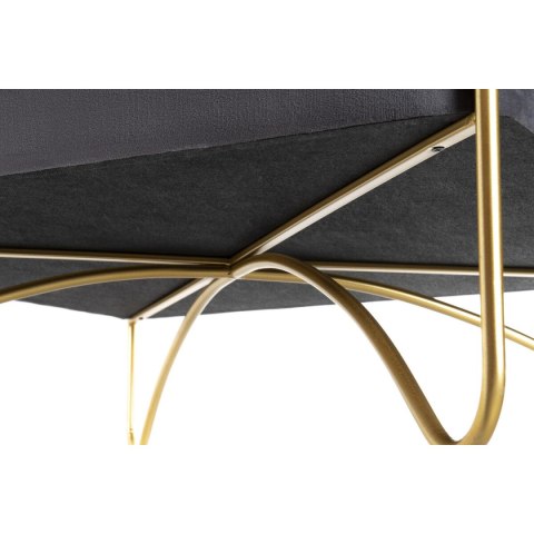 Taboret DKD Home Decor Piana Szary Złoty Metal Poliester Aksamit Drewno MDF (80 x 80 x 47 cm)