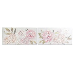 Obraz DKD Home Decor 120 x 3 x 60 cm Kvety Shabby Chic (2 Sztuk)