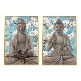 Obraz DKD Home Decor 51,5 x 3,5 x 71,5 cm Budda Orientalny (2 Sztuk)