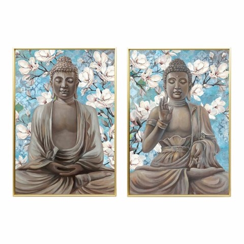 Obraz DKD Home Decor 51,5 x 3,5 x 71,5 cm Budda Orientalny (2 Sztuk)