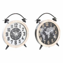 Stolné hodiny DKD Home Decor 41 x 6,5 x 52,5 cm Szkło Naturalny Czarny Biały Żelazo Vintage Drewno MDF (2 Sztuk)