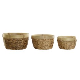Zestaw koszyków DKD Home Decor Bambus Tropikalny Pałka wodna (40 x 40 x 23 cm) (3 Części)