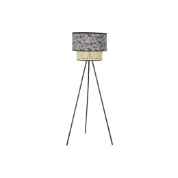 Lampa Stojąca DKD Home Decor Naturalny Czarny Metal Palmy Poliester Kolonialny (60 x 60 x 129 cm)