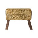 Ergonomiczny DKD Home Decor Czarny Drewno Brązowy Skóra Lampart (67 x 30 x 51 cm)