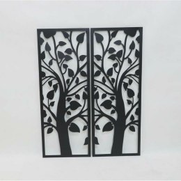 Dekoracja ścienna DKD Home Decor (2 Części) Drzewo Metal Shabby Chic (35 x 1,3 x 91 cm)