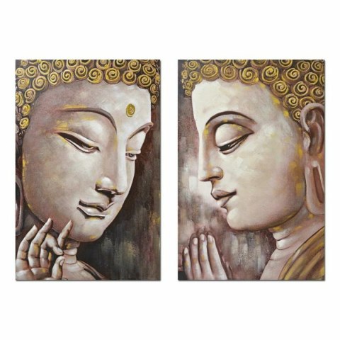 Obraz DKD Home Decor Budda 80 x 3 x 120 cm Orientalny (2 Sztuk)