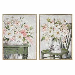 Obraz DKD Home Decor Shabby Chic Wazon 60 x 3,5 x 80 cm (2 Sztuk)