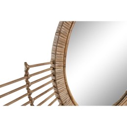 Lustro ścienne DKD Home Decor Szkło Brązowy Rattan (68 x 2 x 68 cm)