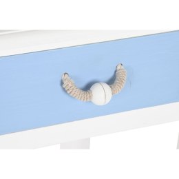 Konsola DKD Home Decor Biały Brązowy Błękitne niebo Granatowy Sznurek Drewno MDF 80 x 40 x 75 cm (1 Sztuk)