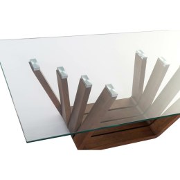 Stolik DKD Home Decor Szkło Orzech Aluminium 130 x 70 x 42 cm