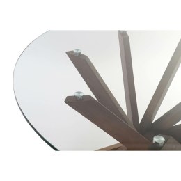 Stoły do Jadalni DKD Home Decor Szkło Brązowy Przezroczysty Orzech 120 x 120 x 76 cm