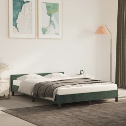 Rama łóżka z zagłówkiem, ciemnozielona, 140x200 cm, aksamitna
