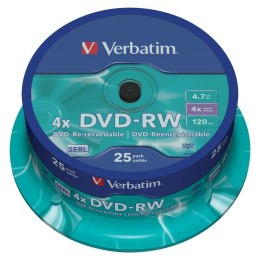 DVD-RW Verbatim 25 Sztuk Wielokolorowy 4,7 GB 4x