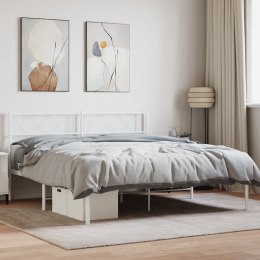 Metalowa rama łóżka z wezgłowiem, biała, 120x190 cm