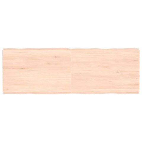 Blat stołu, 120x40x6 cm, surowy, lity dąb z naturalną krawędzią