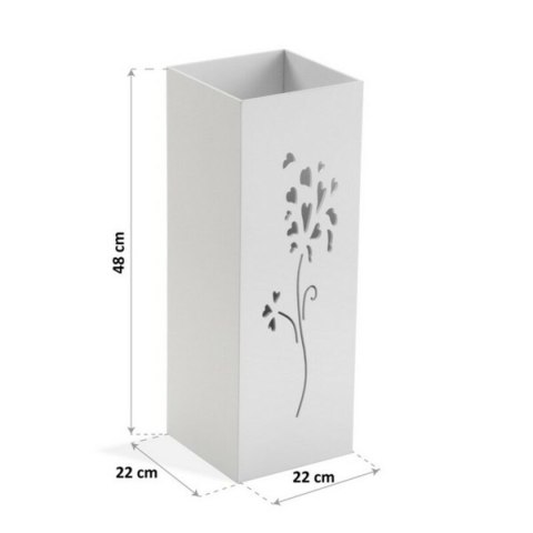 Stojak na parasole Kvety Drewno MDF (22 x 48 x 22 cm) - Biały Stojak na parasole Kvety Drewno MDF (22 x 48 x 22 cm) - Biały
