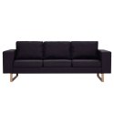 3-osobowa sofa tapicerowana tkaniną, czarna