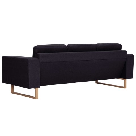 3-osobowa sofa tapicerowana tkaniną, czarna