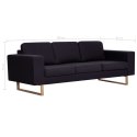 3-osobowa sofa tapicerowana tkaniną, czarna