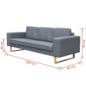 Sofa 3-os. jasnoszara