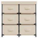 Szafka z 6 szufladami, 55x29x55 cm, kremowa, stal